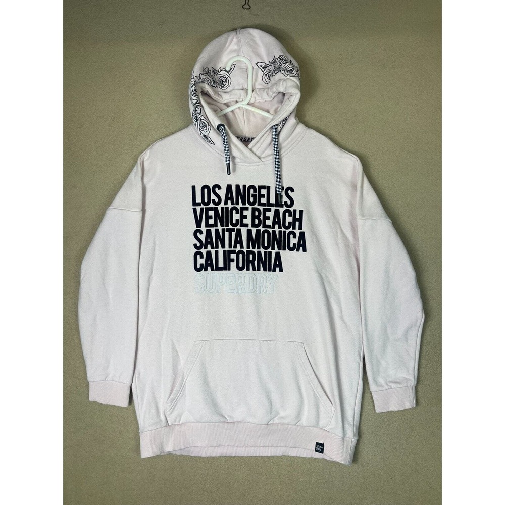 Superdry Hoodie Adult Medium White California Pullover Sweatshirt Mens